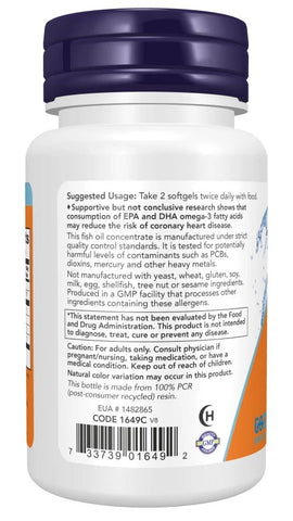 NOW Foods Omega-3 Molecularly Distilled Fish Oil - 100 softgels ( - NirooX NutritionNirooX Nutrition