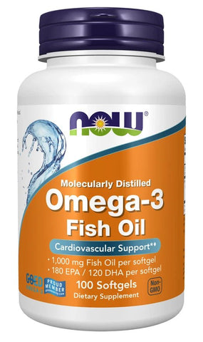 NOW Foods Omega-3 Molecularly Distilled Fish Oil - 100 softgels ( - NirooX NutritionNirooX Nutrition