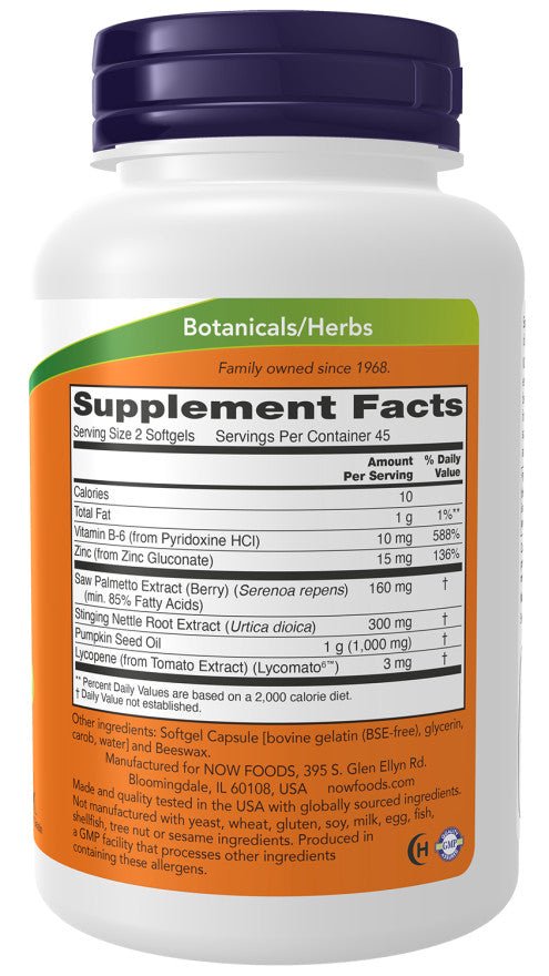 NOW Foods Prostate Support 2x90 Kapseln | Sägepalme & Lycopin - NirooX NutritionNirooX Nutrition