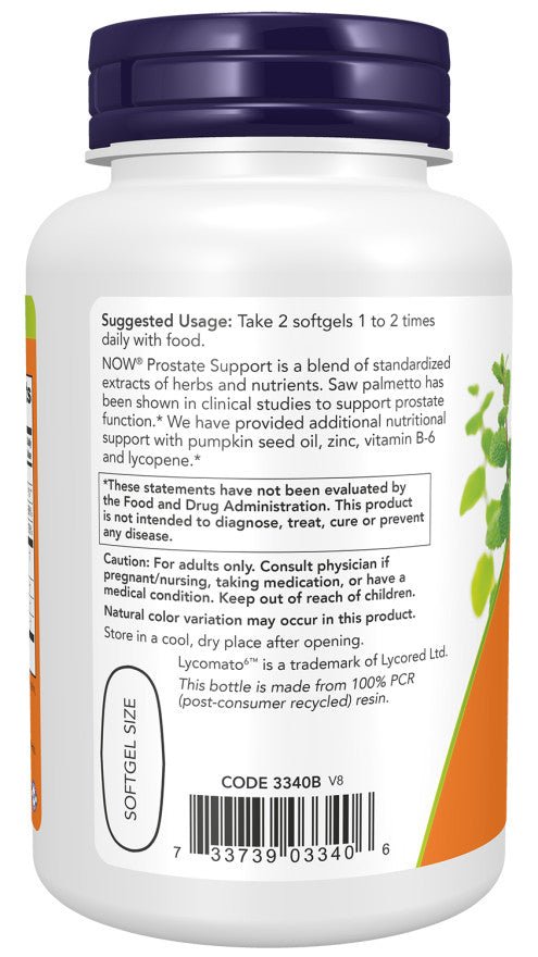 NOW Foods Prostate Support 90 Kapseln | Sägepalme & Lycopin - NirooX NutritionNirooX Nutrition