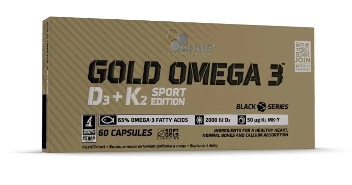 Olimp Gold Omega 3 D3+K2 Sport Edition – 60 Kapseln | Mit Vitamin D & K - NirooX NutritionNirooX Nutrition