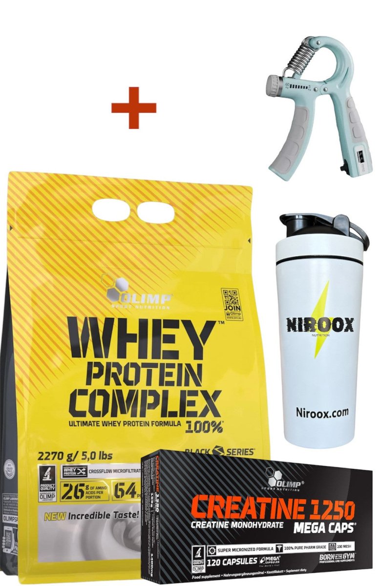 Olimp Whey Protein Complex 2270g plus Mega Creatine 120 Kapseln Bundle für maximalen Muskelaufbau