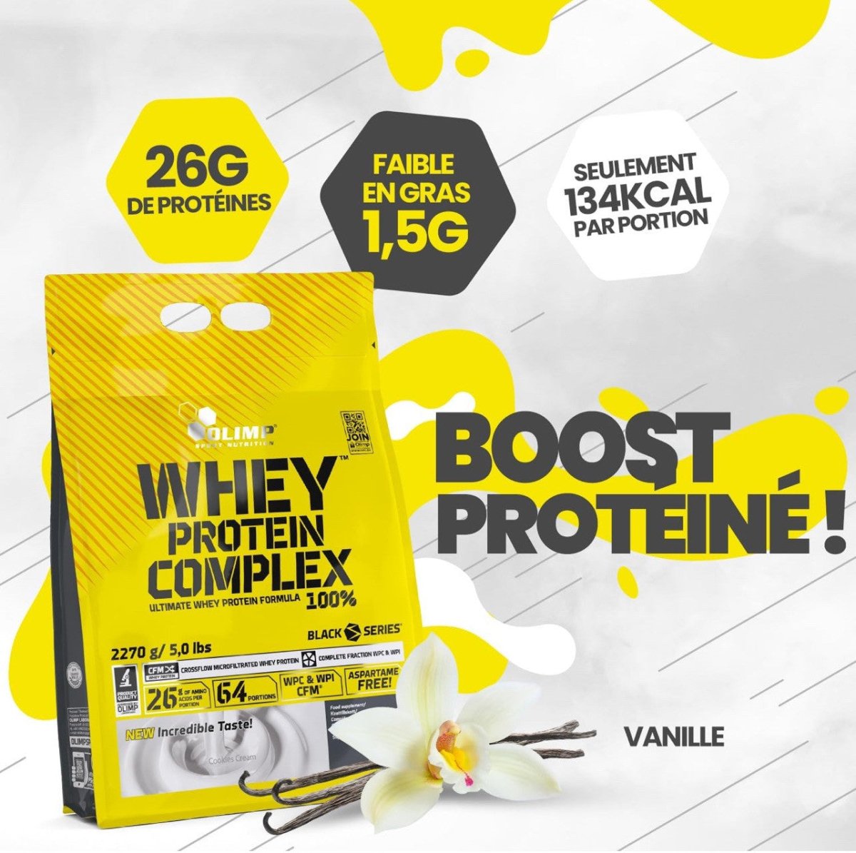 Olimp Whey Protein Complex 2270g plus Mega Creatine 120 Kapseln Bundle für maximalen Muskelaufbau