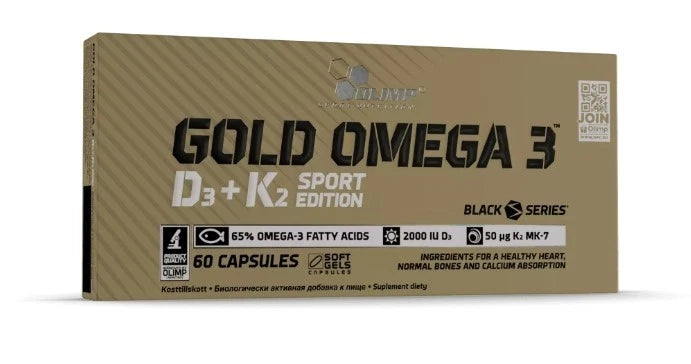 Olimp Gold Omega 3 D3 K2 Sport Edition 60 Kapseln Fischöl Vitamine