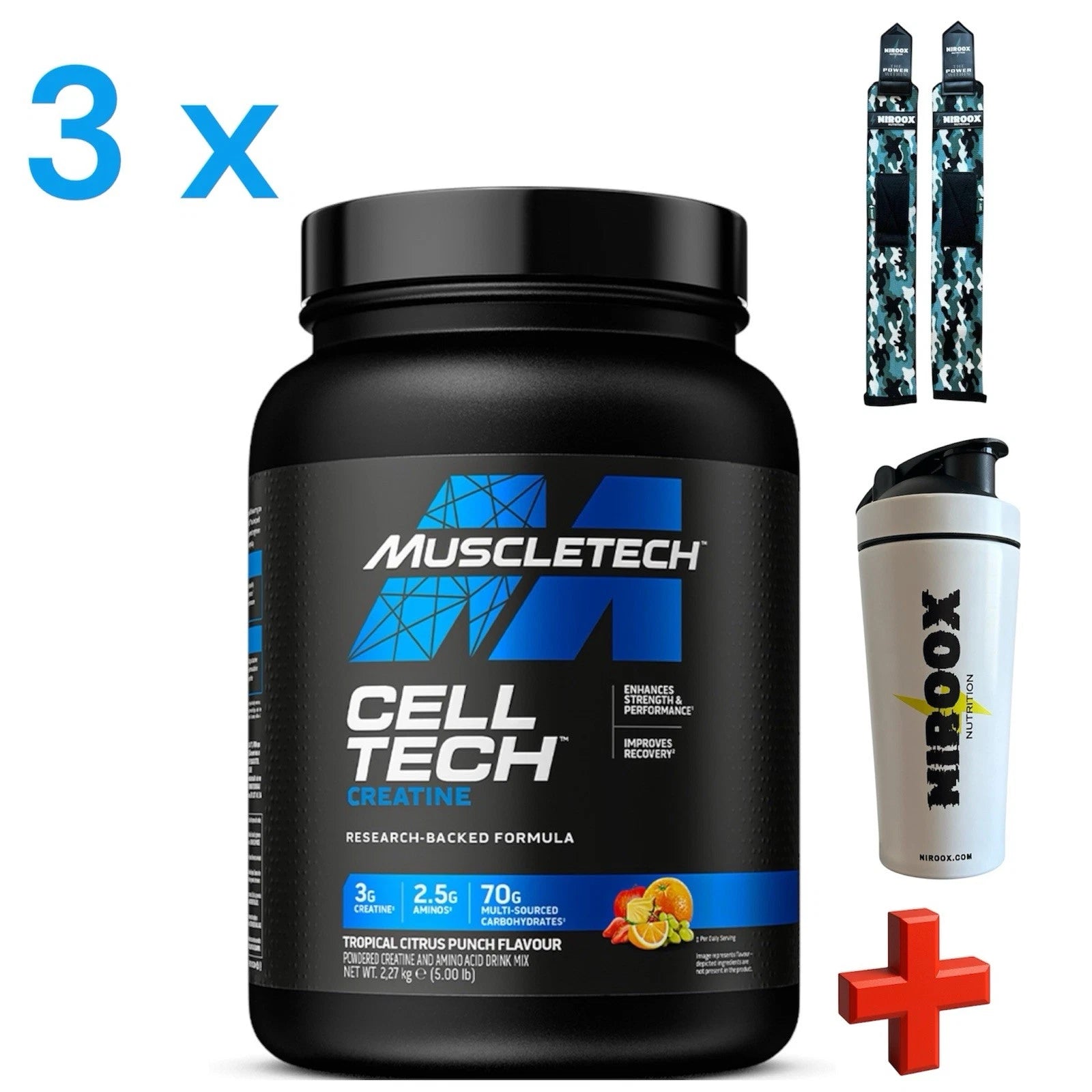 MuscleTech Cell-Tech Creatine 3x2270g Bonus Tropical Citrus Punch