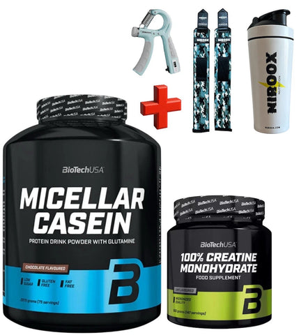 Biotech USA Micellar Casein 2270g Creatin 300g Nachtprotein