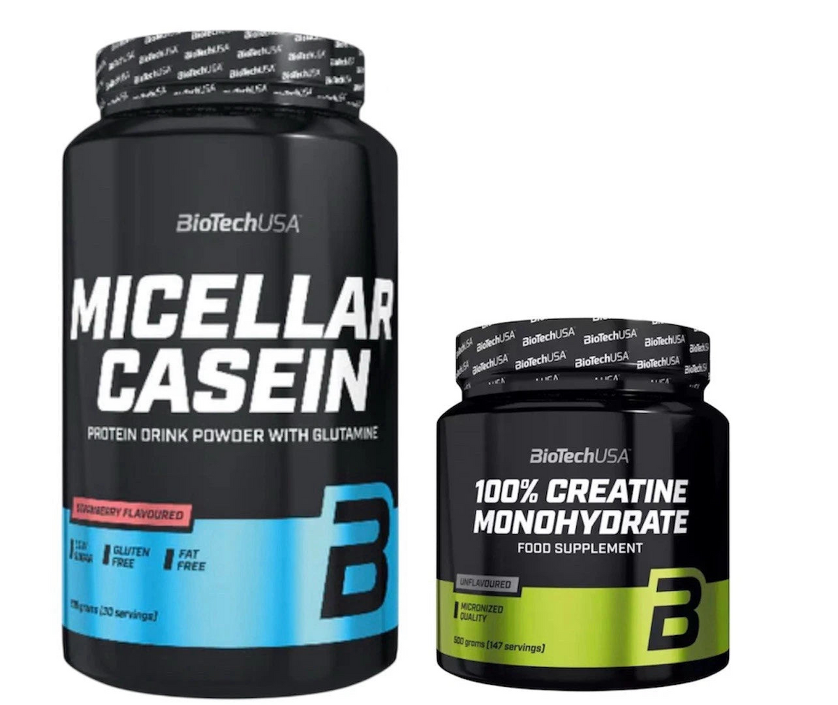 Biotech USA Micellar Casein 908g Creatin 300g Nachtprotein