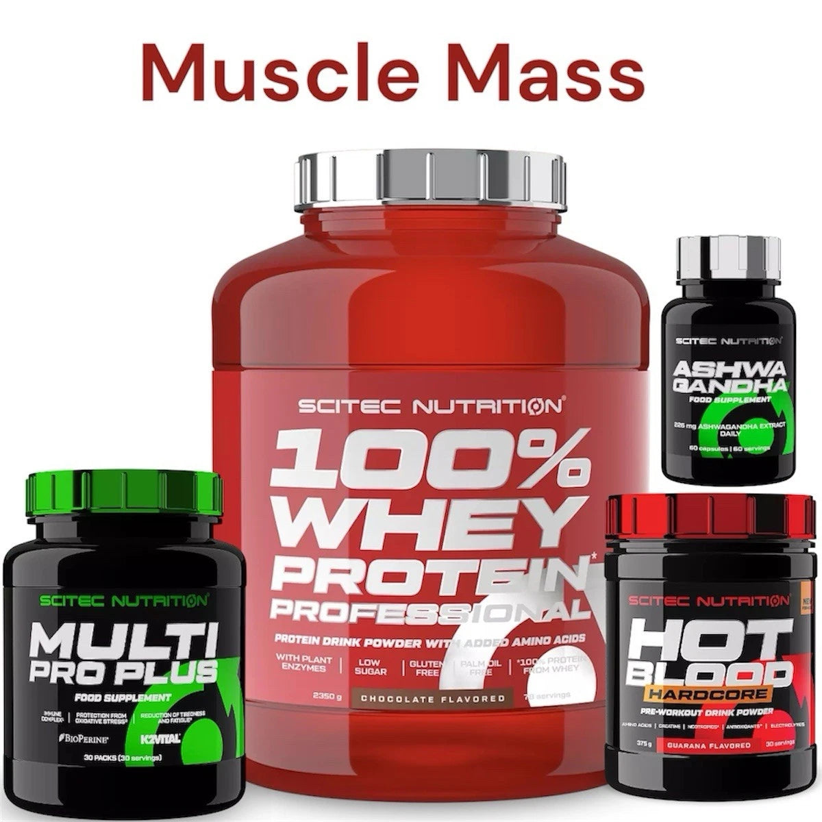 Scitec Nutrition 100% Whey Protein 2,35kg Pre Workout 375g Multi Pro Plus 30