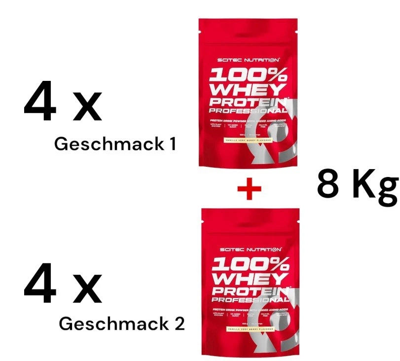 Scitec Nutrition 100% Whey Protein 8 x 1000g / 8 KG Eiweiß /+ Bonus