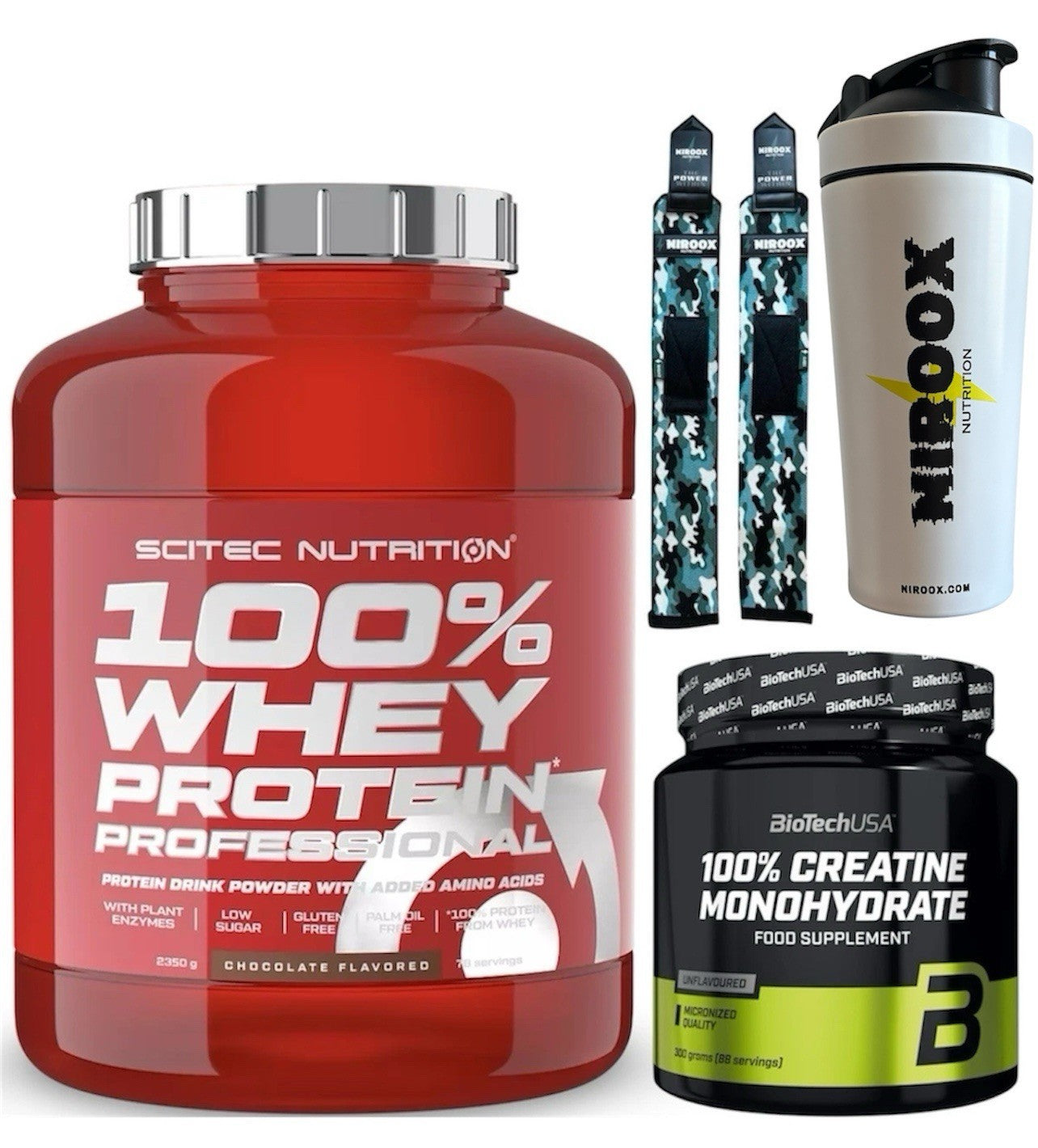 Scitec Nutrition 100% Whey Protein - 2350g + Biotech USA Creatine 300 gr+ Bonus