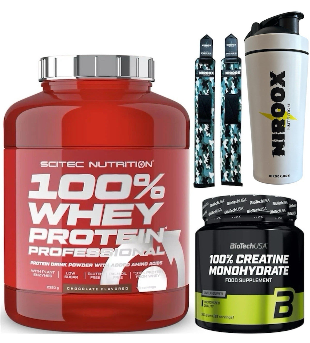 Scitec Nutrition 100% Whey Protein - 2350g + Biotech USA Creatine 300 gr+ Bonus