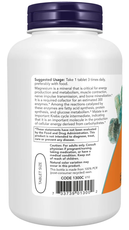 Now Foods, Magnesium Malate, 1000mg, 180 Veg. Tabletten