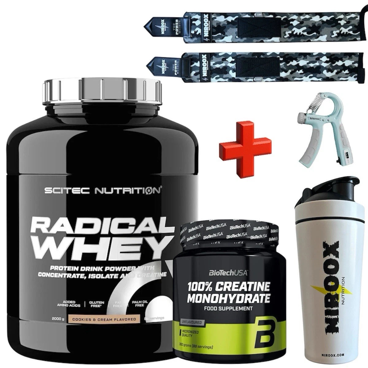 Scitec Nutrition Radical Whey 2000g Biotech USA Creatine 300g Protein