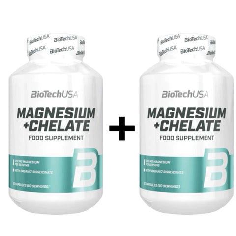 BioTech USA Magnesium + Chelate 2x60 Kapseln - Vitalstoff - Regeneration