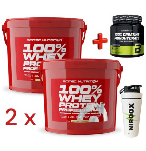 Scitec Nutrition 100% Whey Protein - 2 x 4kg / Total 8 kg+ Creatin 300 gr
