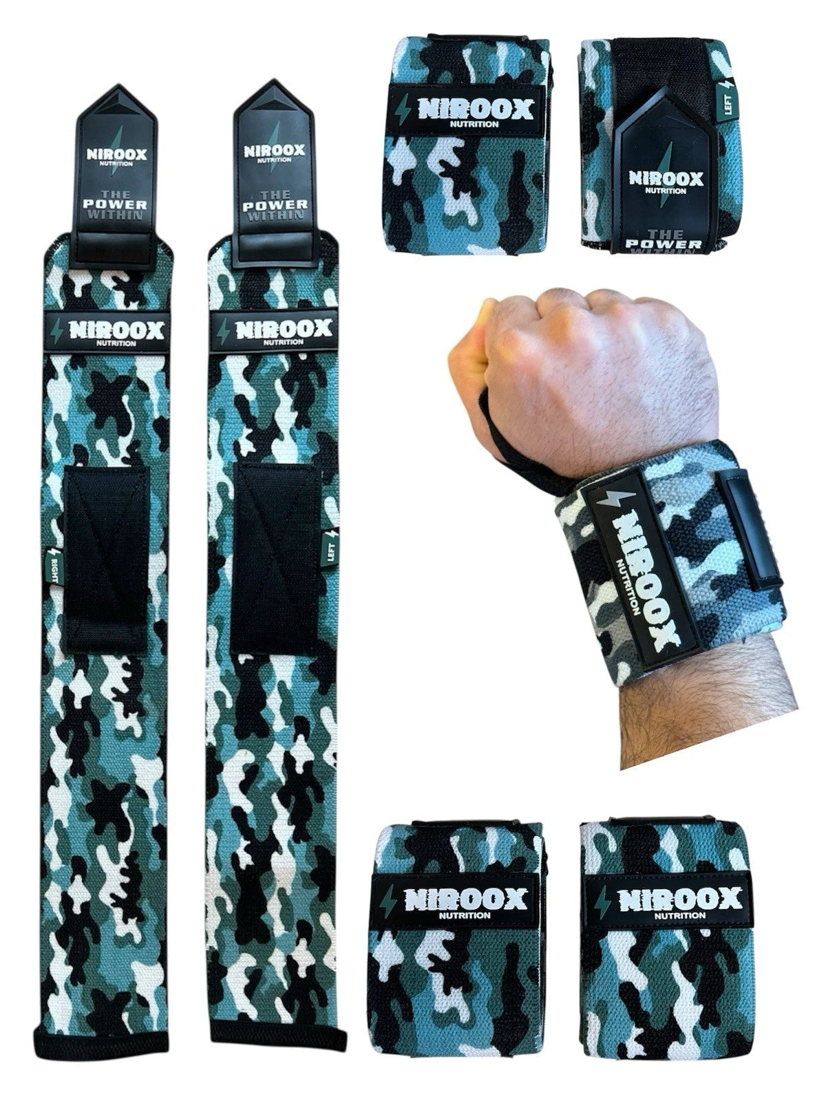Wrist Wraps 65 cm Handgelenken Bandagen-Kraft<wbr/>training ein Paar-NirooX nutrition