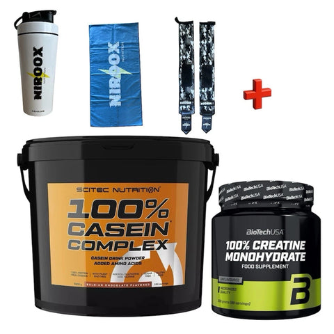 Scitec Nutrition 100% Casein Complex Protein 5000g + Biotech USA Creatin 300 gr