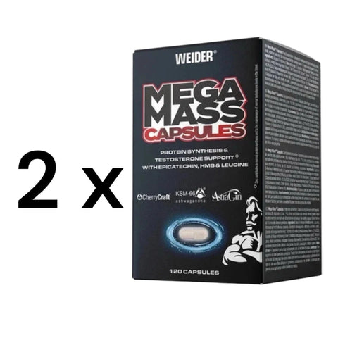 WEIDER Mega Mass Caps (2 x 120 Caps) Supplemente Sport Fitness Muskelaufbau/2<wbr/>40K
