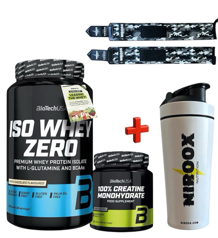 BioTech USA Iso Whey Zero Laktosefreis Eiweiß 908g Dose + Creatin 300 gramm