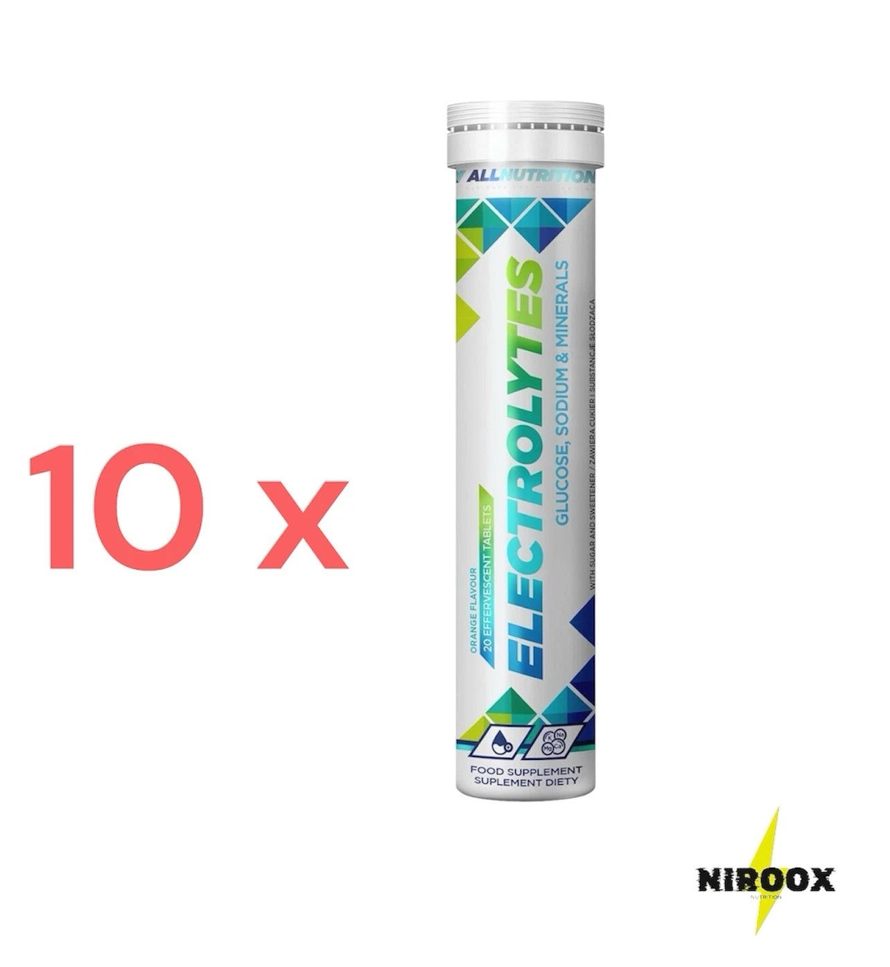 Allnutrition Electrolytes 10-er Set | 200 Brausetablette<wbr/>n Elektrolyte PEACH