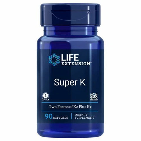 Life Extension Super K 90 Softgels Vitamin K1 K2 MK-4 MK-7
