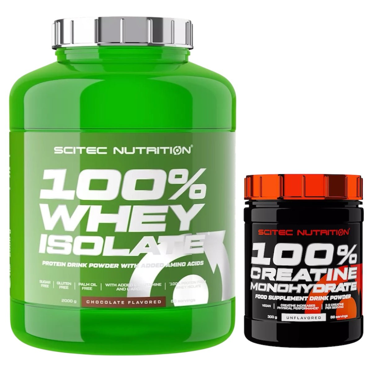 Scitec Nutrition 100% Whey Isolate 1816g plus Creatine 300g Premium Bundle für maximalen Muskelaufbau und Kraftsteigerung