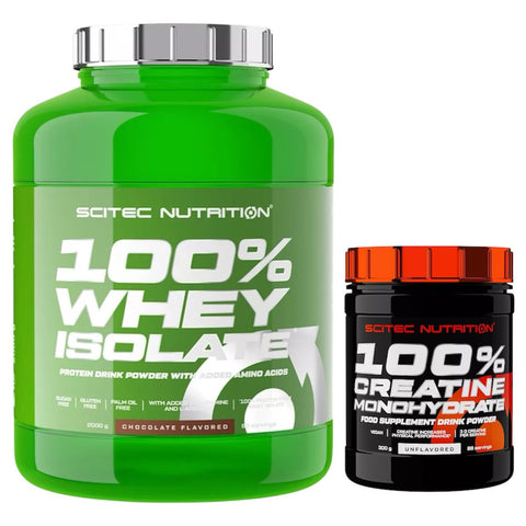 Scitec Nutrition 100% Whey Isolate 1816g plus Creatine 300g Premium Bundle für maximalen Muskelaufbau und Kraftsteigerung