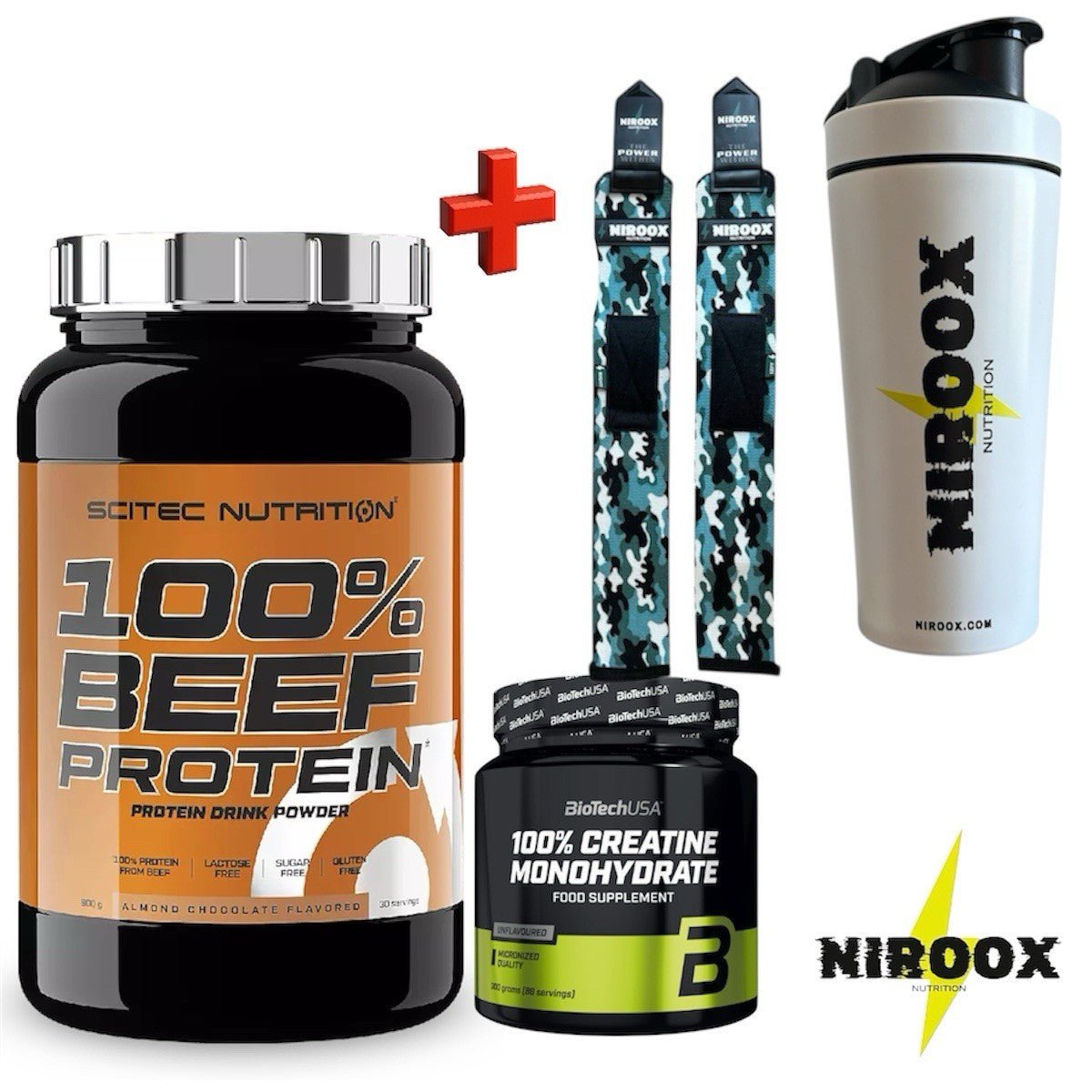 Scitec Nutrition 100% Beef Protein 900 gr + Creatine 300 gr Biotech USA - NirooX NutritionNirooX Nutrition