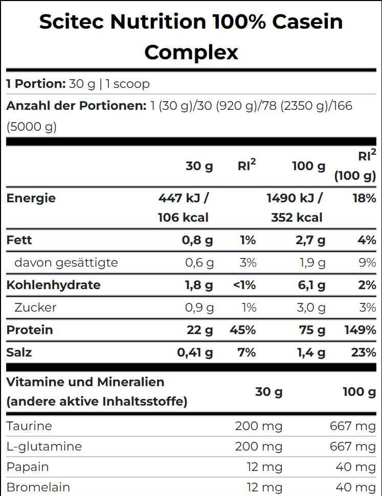 Scitec Nutrition 100% Casein Complex | Mizellares Casein für die Nacht | 908 g - NirooX NutritionNirooX Nutrition