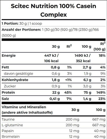 Scitec Nutrition 100% Casein Complex | Mizellares Casein für die Nacht | 908 g - NirooX NutritionNirooX Nutrition