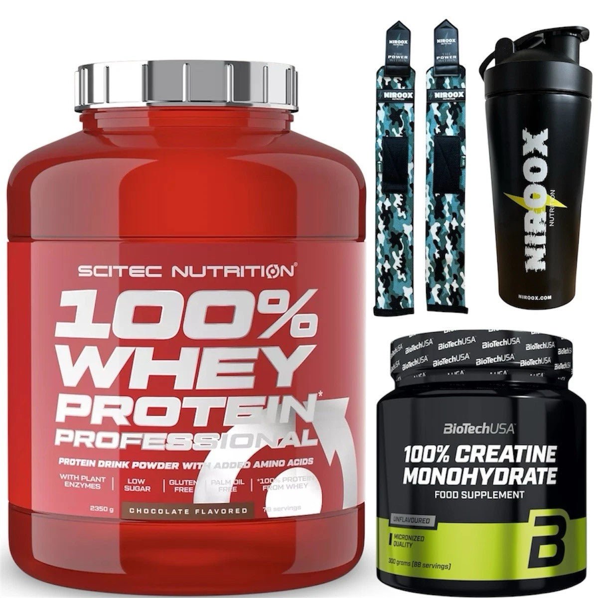 Scitec Nutrition 100% Whey Protein 1000g + Biotech USA Creatine 300 gr+Bonus - NirooX NutritionNirooX Nutrition