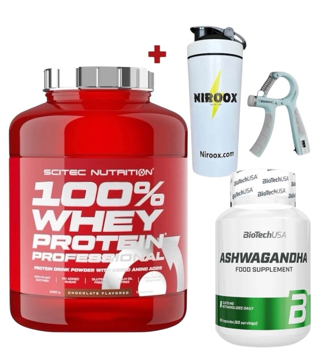 Scitec Nutrition 100% Whey Protein + Ashwagandha | Eiweißpulver für Muskelaufbau & Regeneration | 2,35kg + 60 Kapseln - NirooX NutritionNirooX