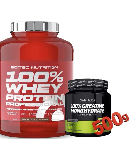 Scitec Nutrition 100% Whey Protein Professional 2350g + BioTech Creatin 500g - NirooX NutritionNirooX Nutrition