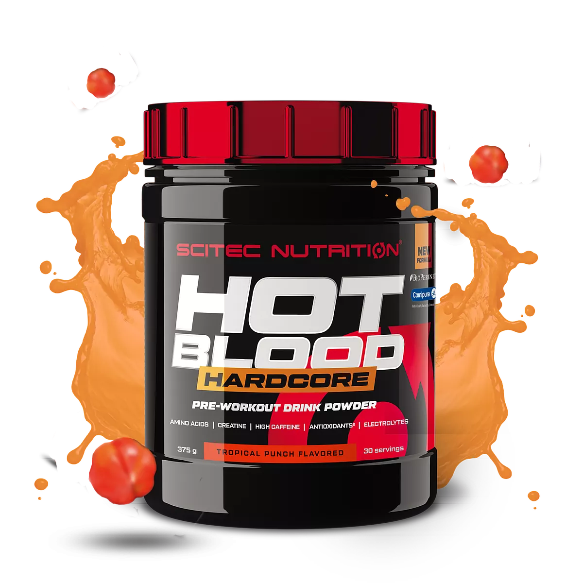 Einzelne 375g Dose des Pre-Workout Boosters Hot Blood Hardcore von Scitec Nutrition