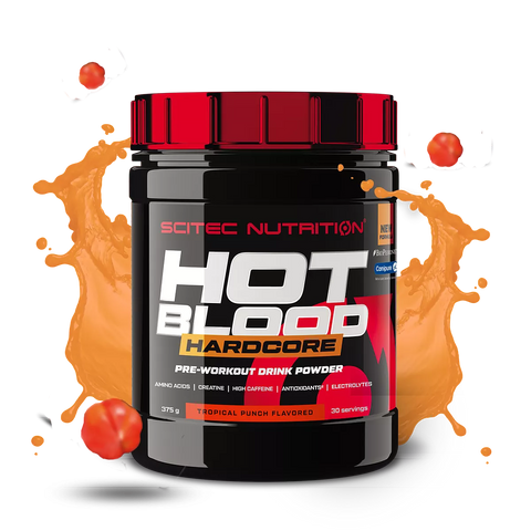 Einzelne 375g Dose des Pre-Workout Boosters Hot Blood Hardcore von Scitec Nutrition