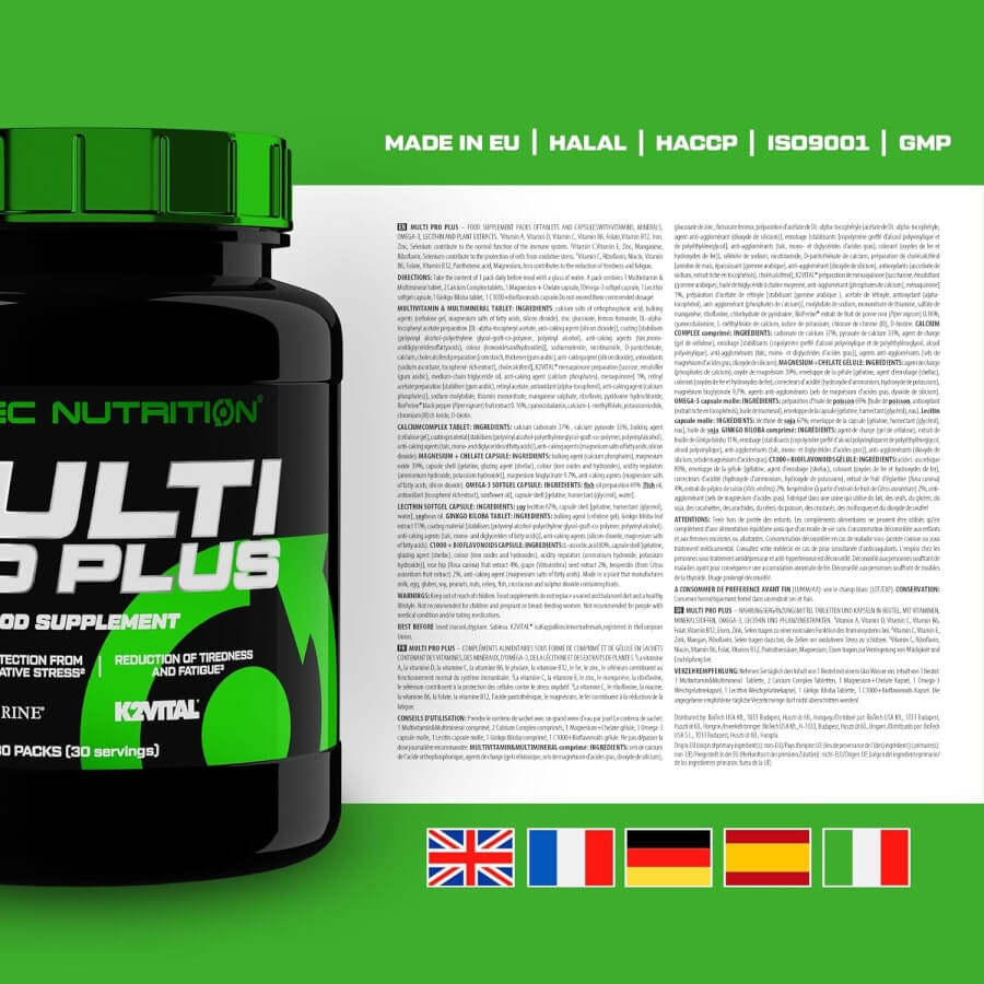 Scitec Nutrition Multi Pro Plus – Multivitamin & Mineralstoff Komplex Einzelpackung 30 Tagesportionen