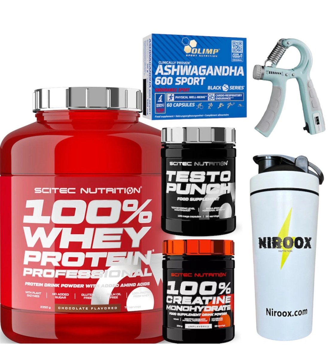Scitec Nutrition Bundle Whey 2350g Creatine 300g Testo Punch 120 Kapseln Muskelaufbau