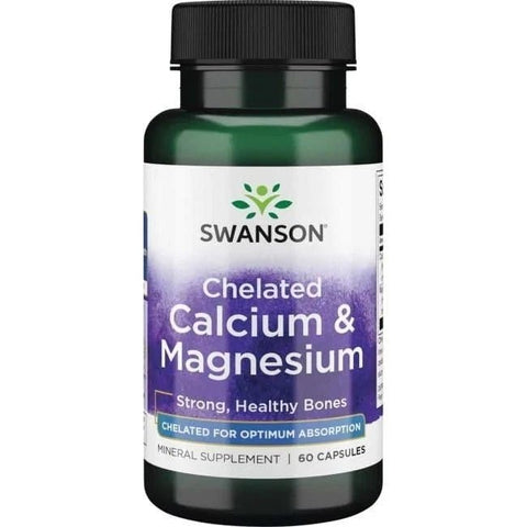 Swanson Albion Chelated Calcium & Magnesium – 60 Kapseln | Premium Chelat - Form - NirooX NutritionNirooX Nutrition