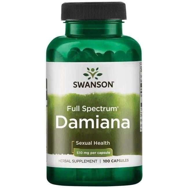 Swanson Damiana 510mg – 100 Kapseln | Turnera Diffusa für Vitalität & Wohlbefinden - NirooX NutritionNirooX Nutrition
