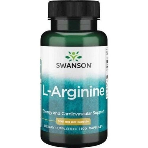 Swanson L - Arginin 500mg – 100 Kapseln | Durchblutung & Stickoxid - Produktion - NirooX NutritionNirooX Nutrition