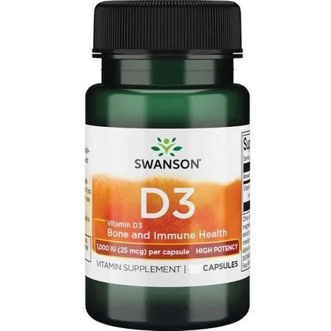 Swanson Vitamin D - 3 1000 IU – 60 Kapseln | Cholecalciferol für Knochengesundheit - NirooX NutritionNirooX Nutrition